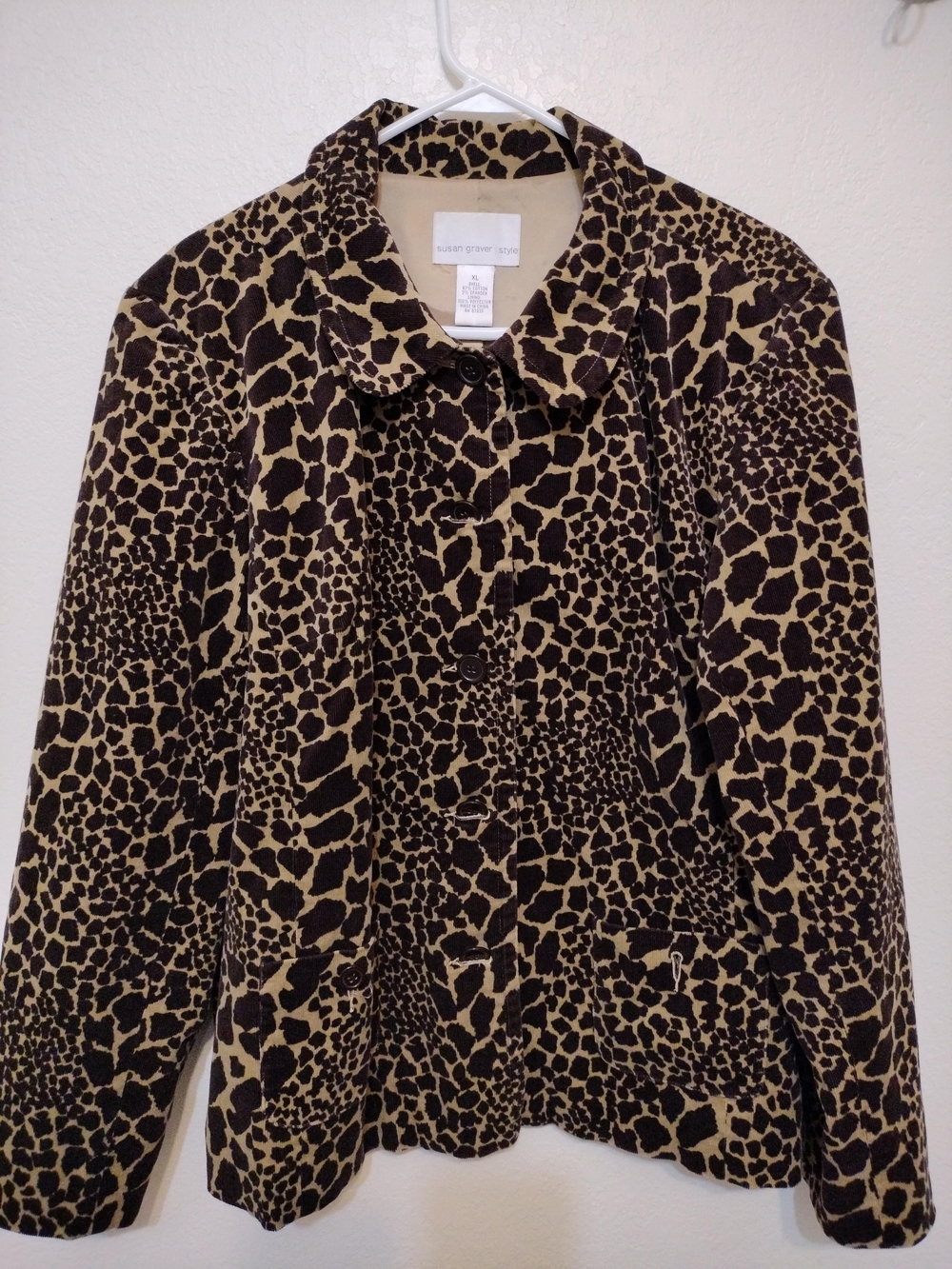 Susan Graver Animal Print Women's Button-Front Jacket